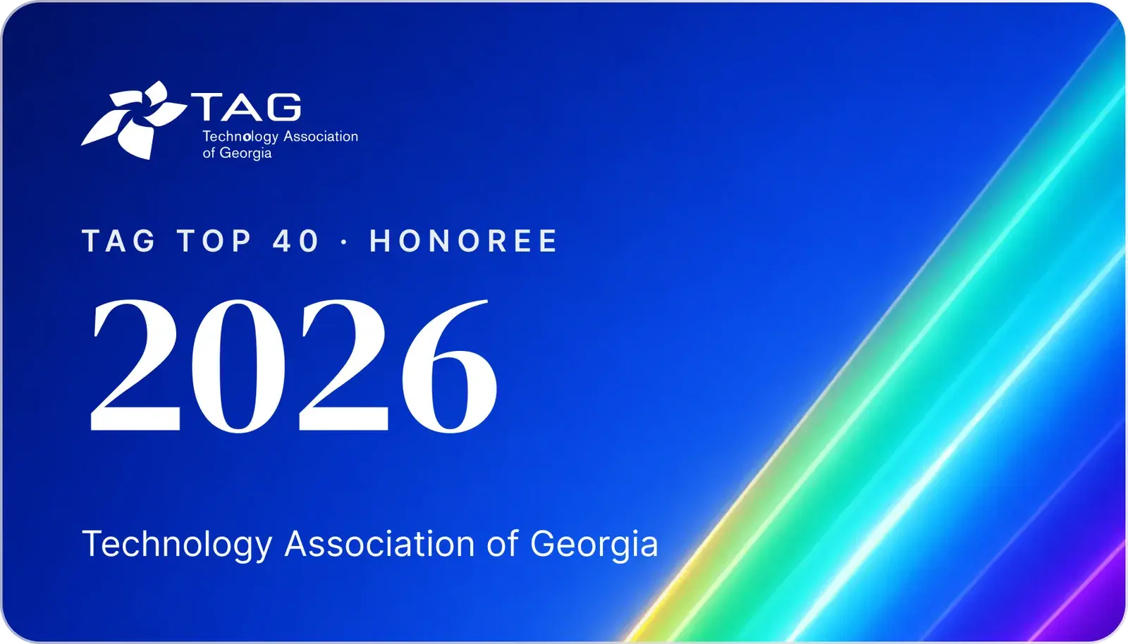 TAG Top 40 Innovative Companies 2026 badge